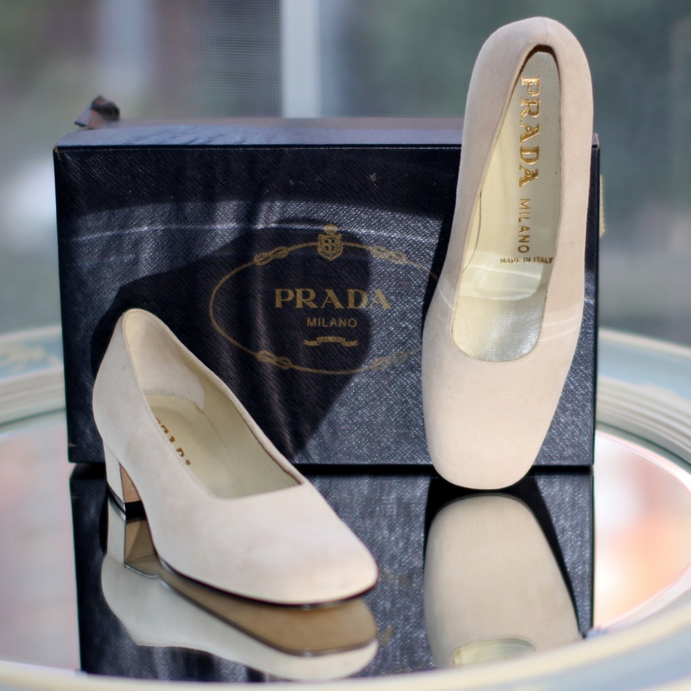 Prada Nude Camoscio Vaniglia/Vanilla Suede NEW - Picture 6 of 8